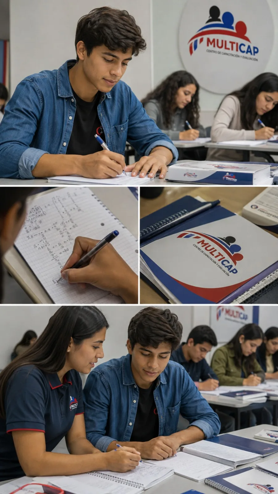 Estudiantes resolviendo ejercicios con el material de MULTICAP
